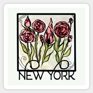 New York Roses And Thorns Sticker